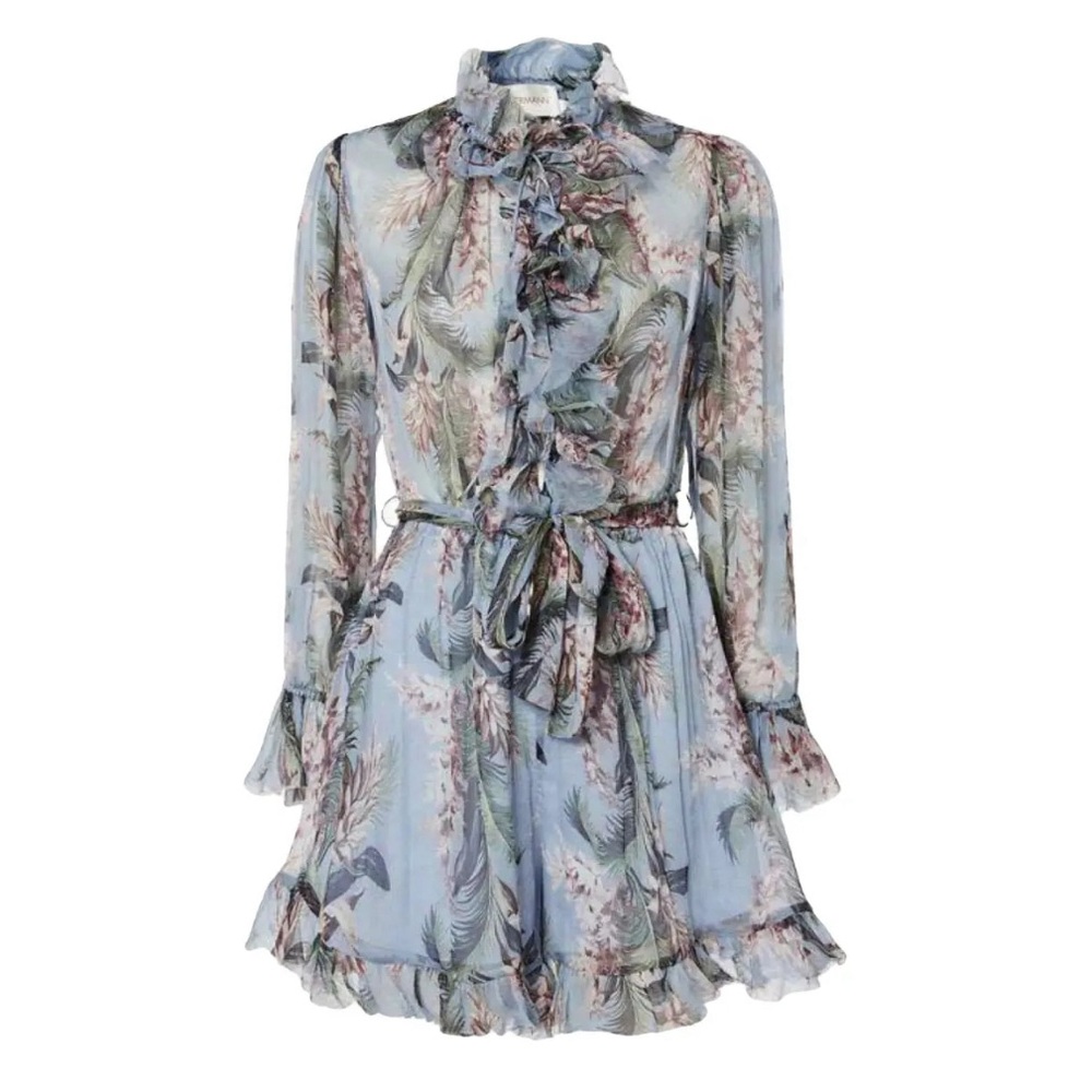 Zimmermann silk georgette blue romper size 0